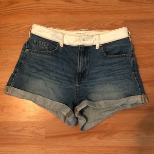 Pacsun Mom Shorts size 28, blue denim with white waist band